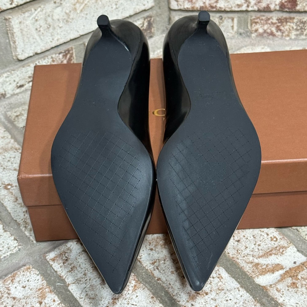Coach Black Patent Leather Kitten Heels Pointed Toe Size 8.5 Brand New in Box - Picture 7 of 8